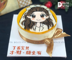 [2887] (80) Bánh vẽ cô gái đáng yêu nhí nhảnh cho các dịp sinh nhật, chúc mừng