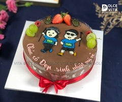 [1826] (70) Bánh Kem socola vẽ người chạy trail – Quà tặng dân chạy bộ đường dài