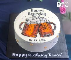 [2998] (40) Bánh kem vẽ hình ly bia cụng nhau cho họp mặt