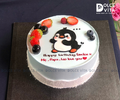 [2999] (75) Bánh kem vẽ Chim cánh cụt