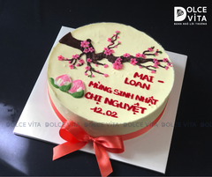 442 (30) Mousse bắp trang trí quả đào, hoa đào