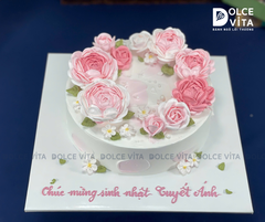 [3080] (780/95/120/150) Bánh kem hoa hồng tone hồng dành tặng phái nữ