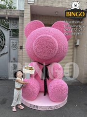 Gấu Teddy hoa hồng trưng bày 2m2