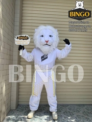 Mascot bia sư tử trắng