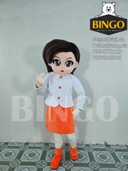 Mascot Cô Gái Váy Cam