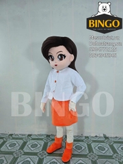 Mascot Cô Gái Váy Cam