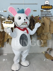 Mascot Con Chó Trắng 01