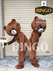 Mascot Gấu Brown Lấy Mặt Vui