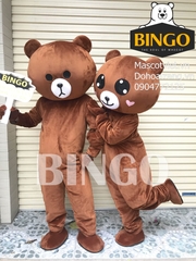 Mascot Gấu Brown Lấy Mặt Vui