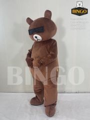 Mascot gấu đeo kính