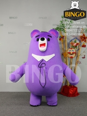 Mascot Hơi Gấu Tím Wow