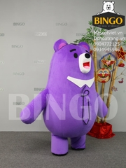 Mascot Hơi Gấu Tím Wow