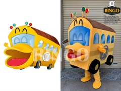 Mascot xe Bus mặt nghiêng