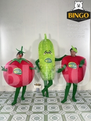 Mascot cà chua, dưa leo, ớt chuông