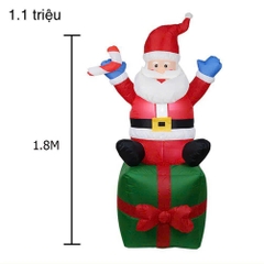 Mô hình hơi ông già Noel và hộp quà cao 1m8