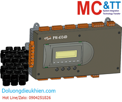 Thiết bị đo điện thông minh hiển thị LCD 3 pha 8 kênh hoặc 1 pha 24 kênh 60A CANopen ICP DAS PM-4324D-100P-CPS CR