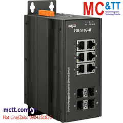 Switch công nghiệp quản lý 6 cổng Gigabit Ethernet + 4 cổng Gigabit SFP ICP DAS FSM-510G-4F CR