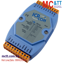 Module RS-485 DCON 2 kênh đầu vào tương tự (Load Cell, Strain Gauge) + 1 kênh đầu vào số DI/Bộ đếm+4 kênh đầu ra số DO ICP DAS I-7016 CR