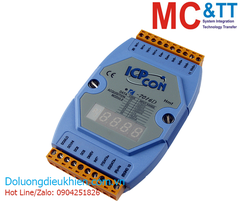 Module RS-485 DCON 2 kênh đầu vào tương tự (Load Cell, Strain Gauge) + 1 kênh đầu vào số DI/Bộ đếm+4 kênh đầu ra số DO ICP DAS I-7016D CR