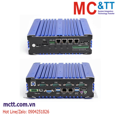 Máy tính công nghiệp không quạt IBOX-105V2-6L4C4P với Intel 4th~11th Core I3/I5/I7, VGA + HDMI, 6 LAN (4 PoE), 6 USB, 4 COM