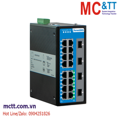 Switch công nghiệp quản lý 8 cổng Ethernet + 8 cổng PoE + 4 cổng Gigabit SFP 3Onedata IES6220-8T8P4GS-2P48-200W