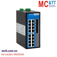 Switch công nghiệp quản lý 16 cổng Gigabit Ethernet + 4 cổng quang Gigabit SFP 3Onedata IES7120G-4GS