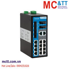 Switch công nghiệp 12 cổng Ethernet + 4 cổng quang + 4 cổng Gigabit SFP 3Onedata IES3020-4GS-4F