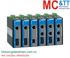 Bộ chuyển đổi quang điện công nghiệp 1 cổng Ethernet sang 1 cổng quang (Multi-mode, Dual Fiber, SC, 2KM) 3Onedata IMC100-1T1F(MSC2KM)-P48