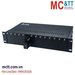 Khung giá 2U 14 khe cắm bộ chuyển đổi quang điện JHA TECH JHA-E14-2D