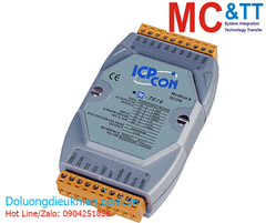 M-7016-G CR: Module RS-485 Modbus RTU 2 kênh đầu vào đo biến dạng Strain Gauge + 1 kênh đầu vào số DI + 4 kênh đầu ra số DO