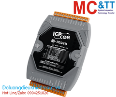 Module RS-485 Modbus RTU 4 kênh đầu ra tương tự AO +4 kênh DI+ 4 kênh DO ICP DAS M-7024U-G CR