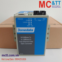 Bộ chuyển đổi quang điện 1 cổng Ethernet 3onedata MODEL1100-S-SC-40KM (Dual fiber, Single-mode, SC, 40KM)