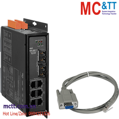 Switch công nghiệp quản lý 6 cổng Ethernet + 2 cổng Quang (Dual fiber, Multi Mode, SC, 2KM) ICP DAS MSM-508FC-T CR