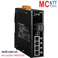 Switch công nghiệp 4 cổng PoE Ethernet + 1 cổng Quang (Dual Fiber, Multi Mode, SC, 2KM) ICP DAS NS-205PFC-24V CR