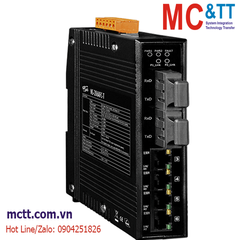 Switch công nghiệp 4 cổng Ethernet + 2 cổng Quang (Dual Fiber, Multi Mode, SC, 2KM) ICP DAS NS-206AFC-T CR