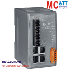 Switch công nghiệp 4 cổng Ethernet + 2 cổng Quang (Dual Fiber, Multi Mode, SC, 2KM) ICP DAS NS-206FC CR
