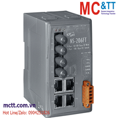 Switch công nghiệp 4 cổng Ethernet + 2 cổng Quang (Dual Fiber, Multi Mode, ST, 2KM) ICP DAS NS-206FT CR
