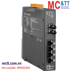 Switch công nghiệp 4 cổng Ethernet + 1 cổng Quang (Dual Fiber, Multi Mode, ST, 2KM) ICP DAS NSM-205AFT-T CR