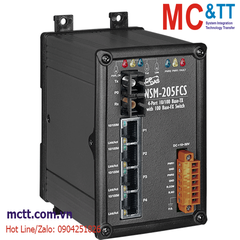 Switch công nghiệp 4 cổng Ethernet + 1 cổng Quang (Dual Fiber, Single Mode, SC, 15KM) ICP DAS NSM-205FCS CR