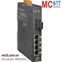 Switch công nghiệp 4 cổng PoE Ethernet + 1 cổng Quang (Dual Fiber, Single Mode, SC, 60KM) ICP DAS NSM-205PFCS-60-24V CR