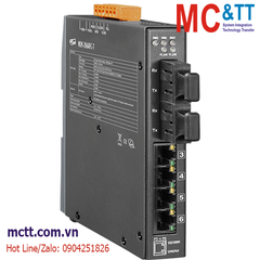 Switch công nghiệp 4 cổng Ethernet + 2 cổng Quang (Dual Fiber, Multi Mode, SC, 2KM) ICP DAS NSM-206AFC-T CR