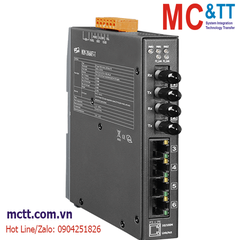 Switch công nghiệp 4 cổng Ethernet + 2 cổng Quang (Dual Fiber, Multi Mode, ST, 2KM) ICP DAS NSM-206AFT-T CR