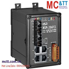 Switch công nghiệp 4 cổng Ethernet + 2 cổng Quang (Dual Fiber, Single Mode, SC, 15KM) ICP DAS NSM-206FCS CR