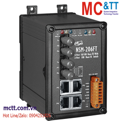 Switch công nghiệp 4 cổng Ethernet + 2 cổng Quang (Dual Fiber, Multi Mode, ST, 2KM) ICP DAS NSM-206FT CR