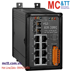 Switch công nghiệp 8 cổng Ethernet + 1 cổng Quang (Dual Fiber, Multi Mode, SC, 2KM) ICP DAS NSM-209FC CR