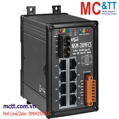 Switch công nghiệp 8 cổng Ethernet + 1 cổng Quang (Dual Fiber, Single Mode, SC, 30KM) ICP DAS NSM-209FCS CR