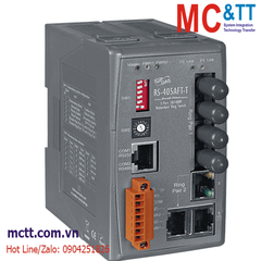 Switch công nghiệp mạch vòng 3 cổng Ethernet + 2 cổng Quang (Dual fiber, Multi Mode, ST, 2KM) ICP DAS RS-405AFT-T CR
