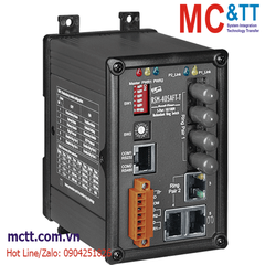 Switch công nghiệp mạch vòng 3 cổng Ethernet + 2 cổng Quang (Dual fiber, Multi Mode, ST, 2KM) ICP DAS RSM-405AFT-T CR