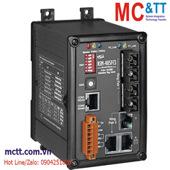 Switch công nghiệp mạch vòng 3 cổng Ethernet + 2 cổng Quang (Dual fiber, Single Mode, SC, 30KM) ICP DAS RSM-405FCS CR