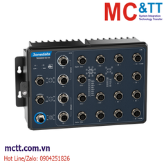 Switch công nghiệp Layer 3 EN50155 quản lý 16 cổng Gigabit PoE M12 + 4 cổng Gigabit Bypass M12 3onedata TNS5800D-16GP4GT-P110